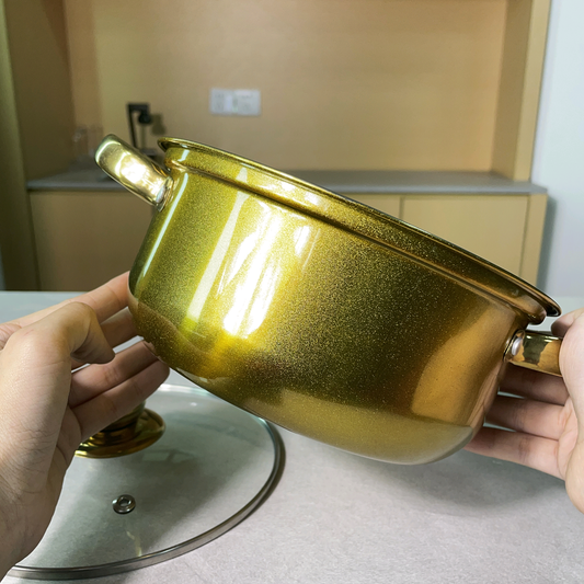 Casseroles inox dorées de 5 Pièces