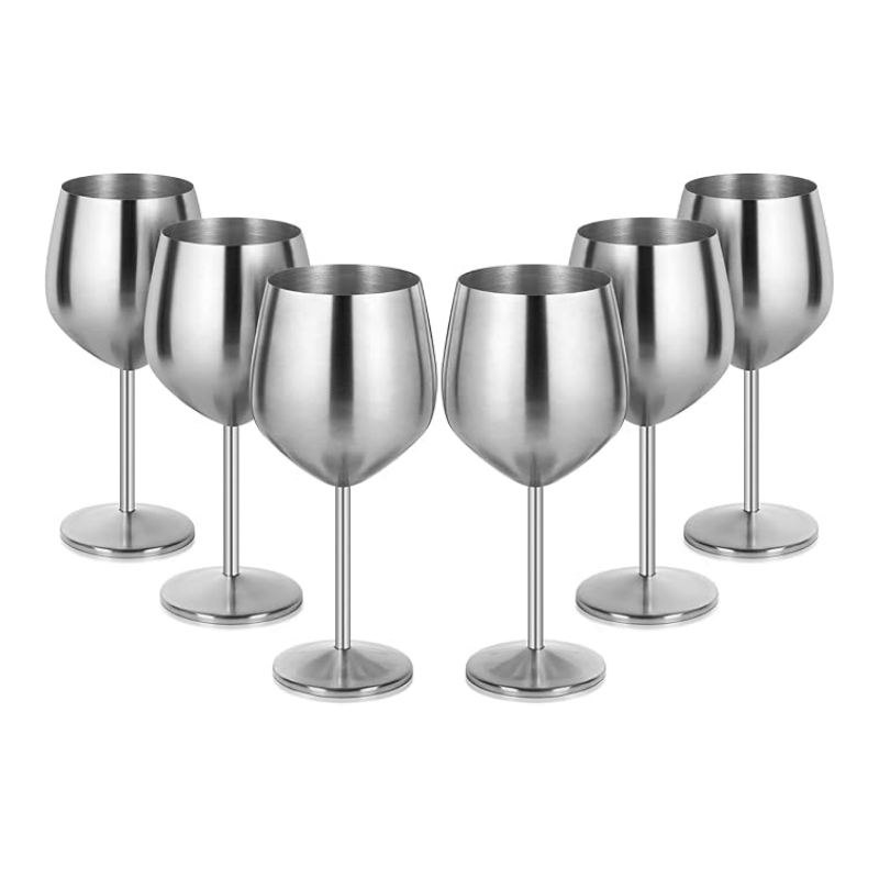 🍷 Verres à Vin Métallisés – Lot de 6 Pièces
