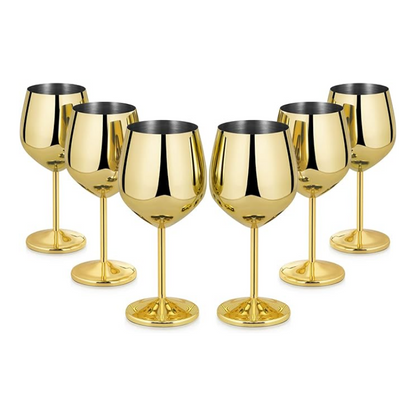 🍷 Verres à Vin Métallisés – Lot de 6 Pièces