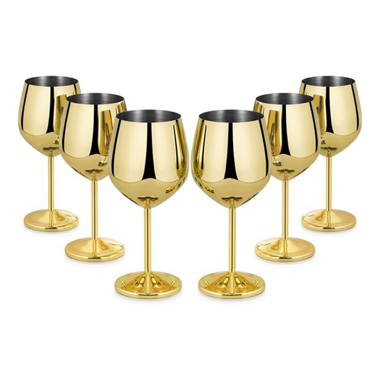 🍷 Verres à Vin Métallisés – Lot de 6 Pièces