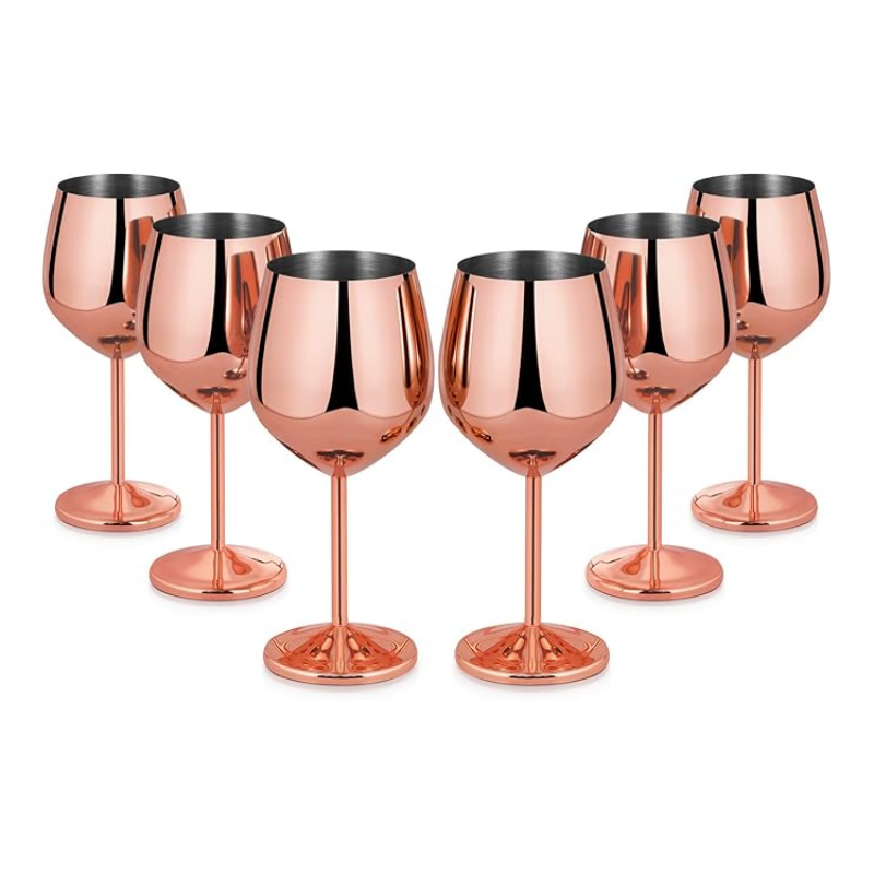 🍷 Verres à Vin Métallisés – Lot de 6 Pièces