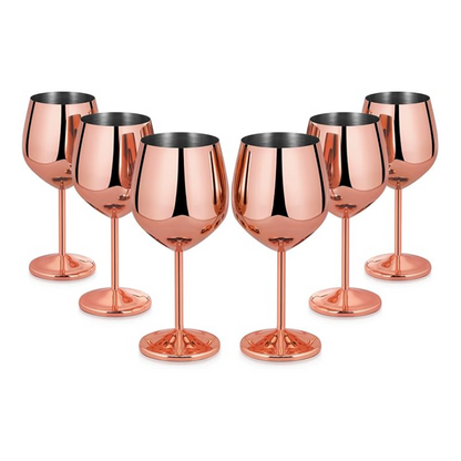 🍷 Verres à Vin Métallisés – Lot de 6 Pièces