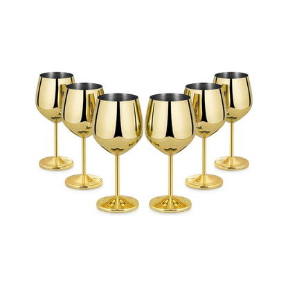 🍷 Verres à Vin Métallisés – Lot de 6 Pièces