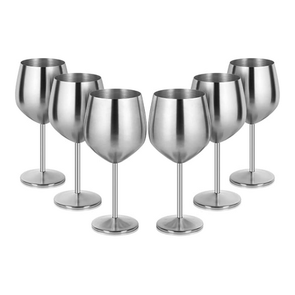 🍷 Verres à Vin Métallisés – Lot de 6 Pièces